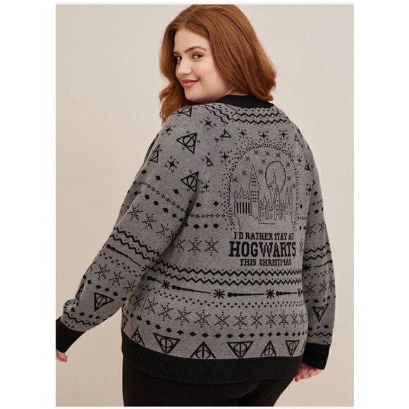 torrid Tops - Torrid x harry potter fair isle bomber moto jacket coat swestet cardigan sz 2